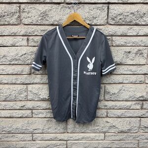PLAYBOY Gray Jersey with Iconic Bunny Logo